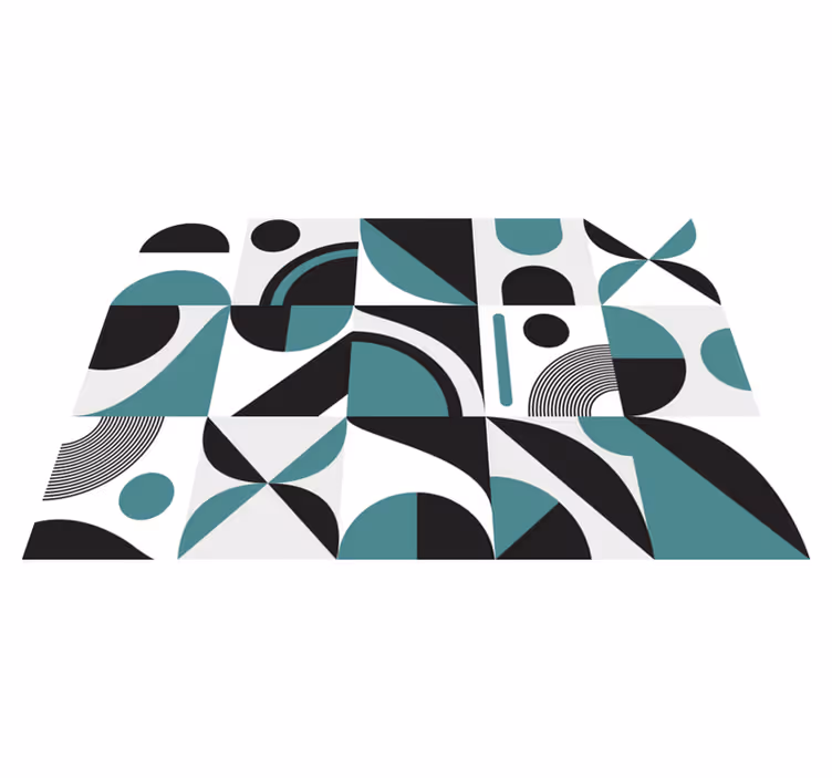 Abstract Arrangement geometric rug - TenStickers