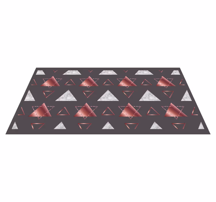 Pink and grey triangles geometric rug - TenStickers