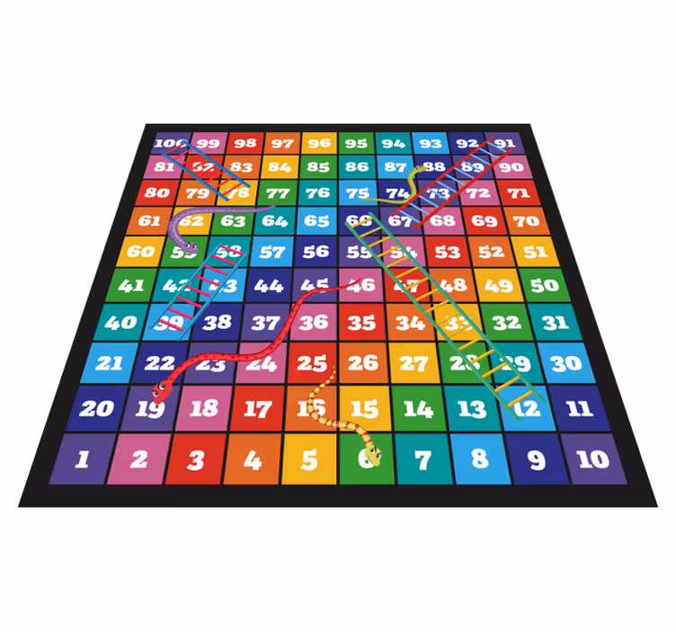 Rainbow snakes and ladders game vinyl mat - TenStickers