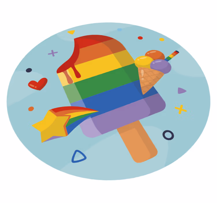 Colorful Ice Cream kids rug - TenStickers