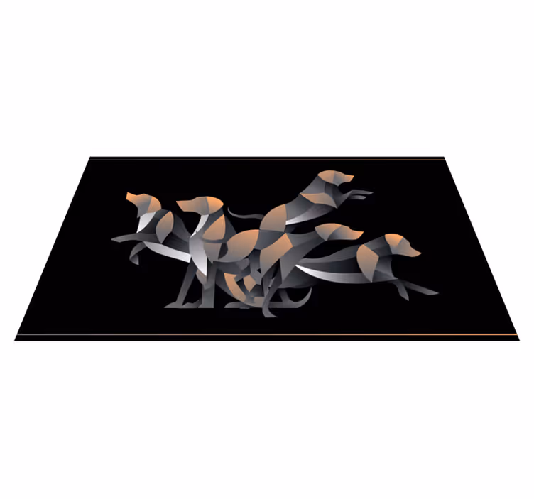 Stylised dog figures animal mat - TenStickers