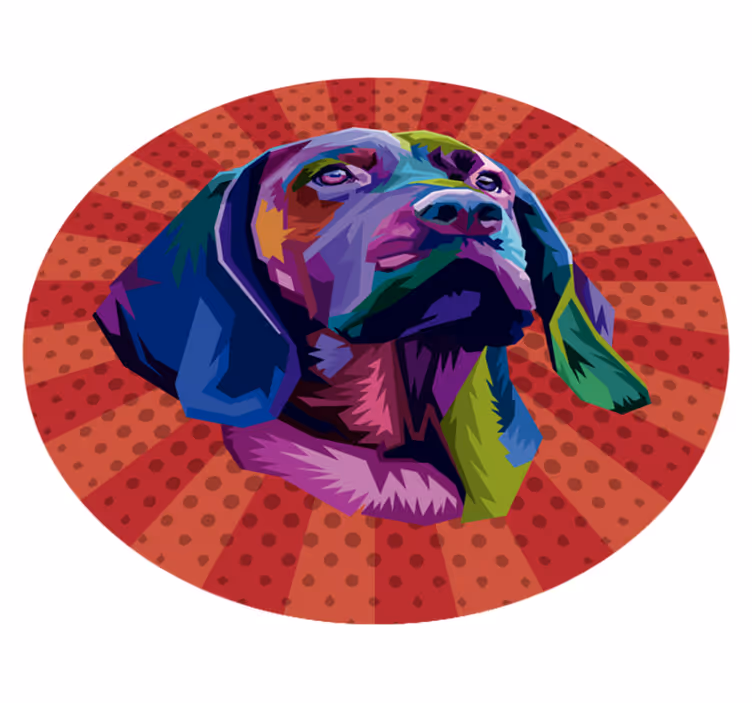Colorful dog portrait animal mat - TenStickers