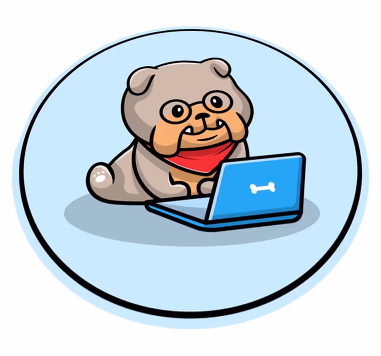 Puppy with computer animal mat - TenStickers