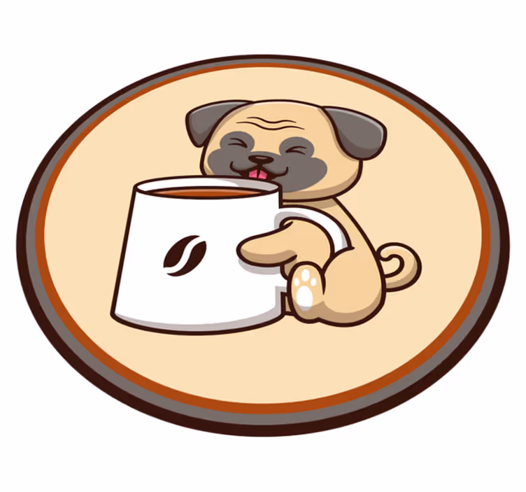 Animal mat cute pug design - TenStickers