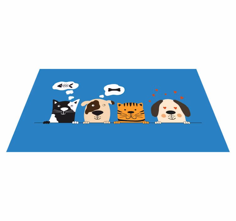 Cute pet expressions entrance hall rug - TenStickers