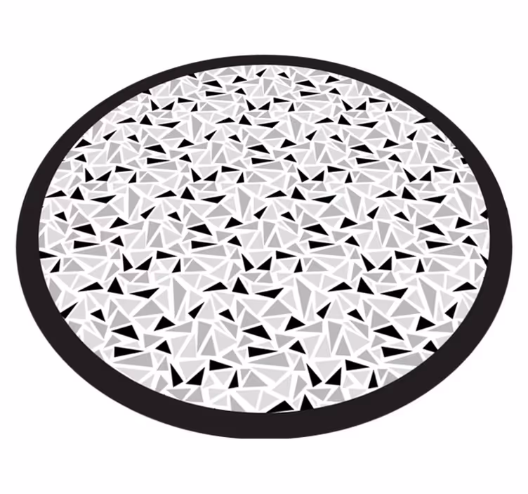 Black and grey triangles geometric rug - TenStickers