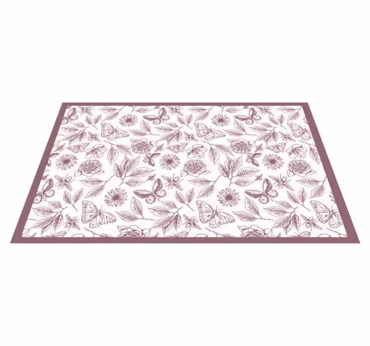 Subtle blossom arrangement floral rug - TenStickers