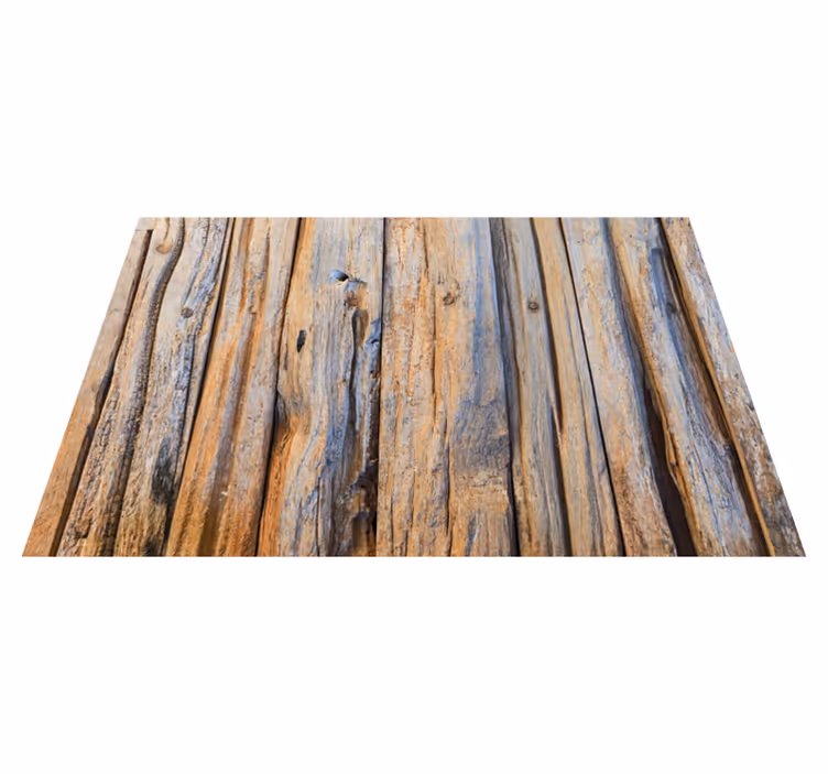 Wooden logs 3d texture wood effect vinyl rug - TenStickers