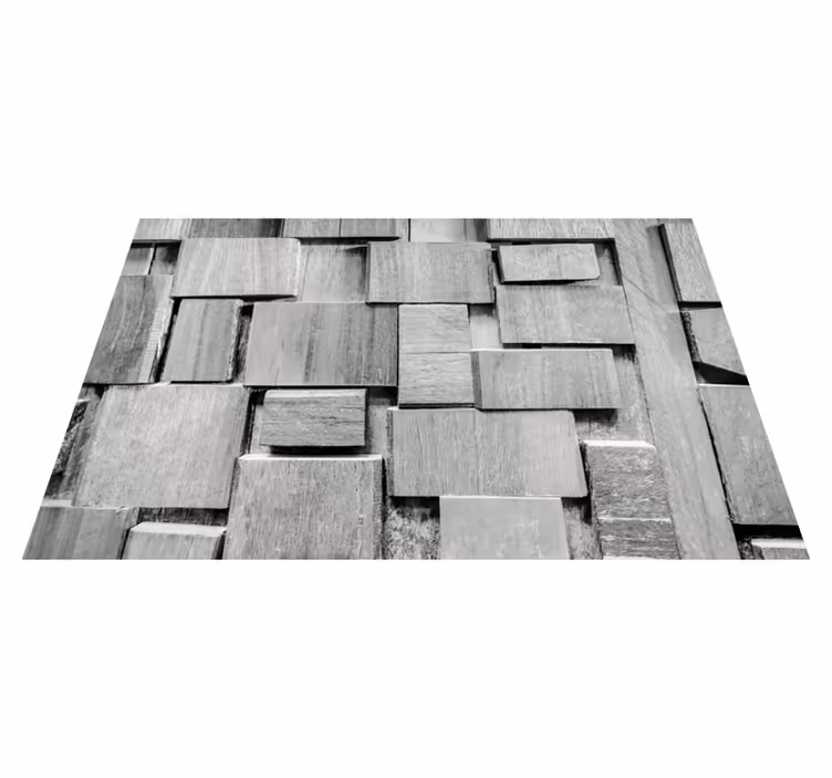 Textured Blocks wood effect rug - TenStickers