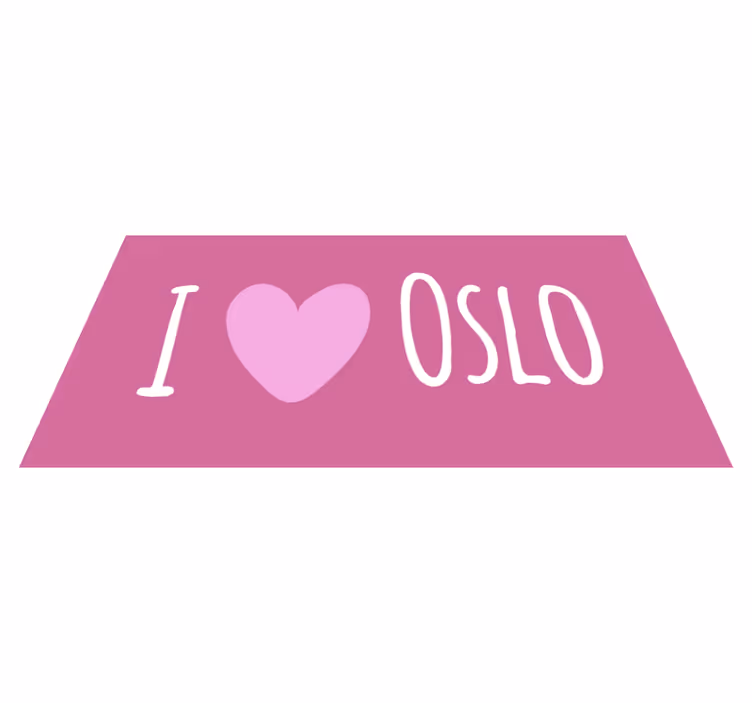 I love Oslo pink design quote rug - TenStickers