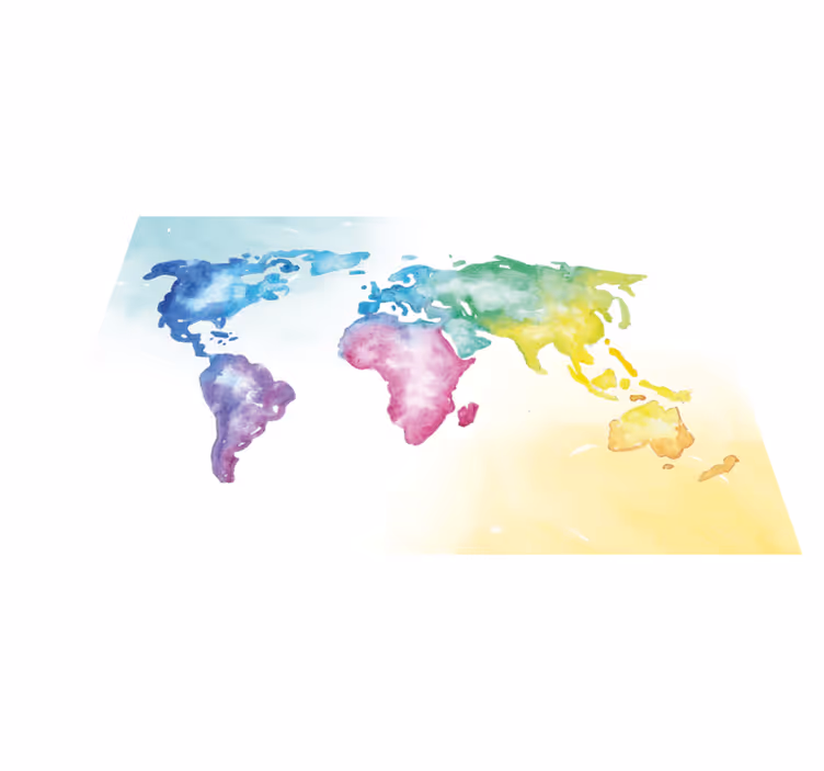 Vibrant Global Map map rug - TenStickers