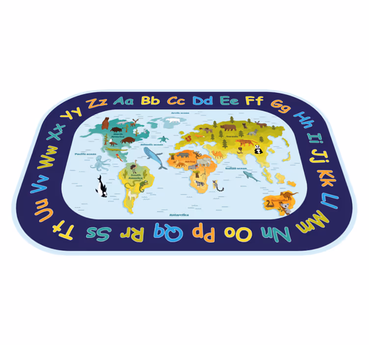 For kids with alphabet world map rug - TenStickers