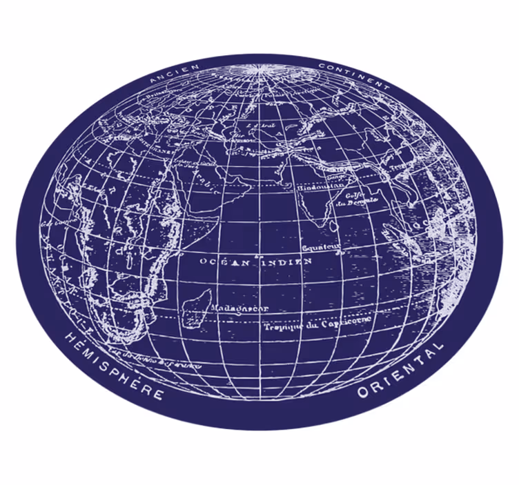 Circular  world map vinyl rug - TenStickers