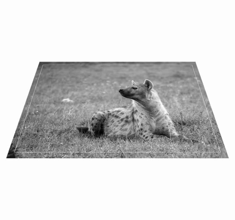 Stylish hyena portrait animal mat - TenStickers