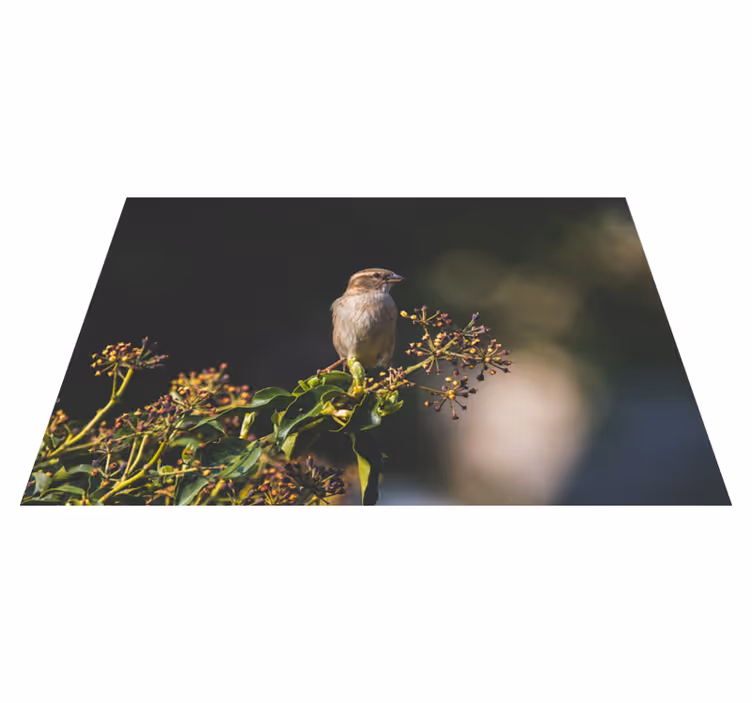 Charming Bird Perched nature rug - TenStickers