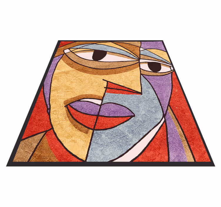 Colorful Abstract Portrait modern rug - TenStickers