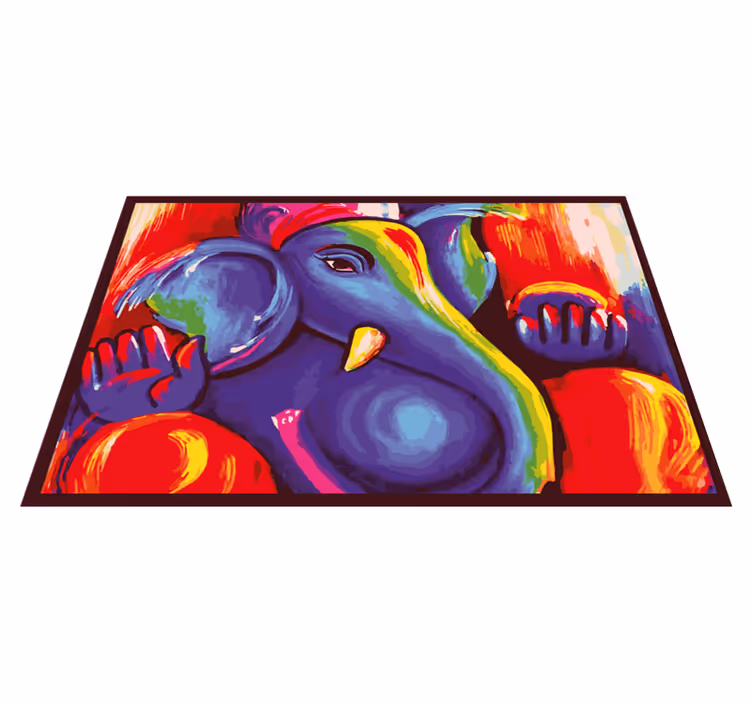 Colorful elephant artwork animal mat - TenStickers