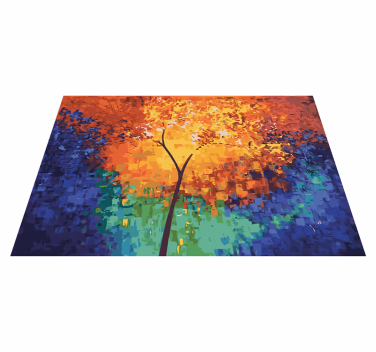Colorful Tree Burst nature rug - TenStickers