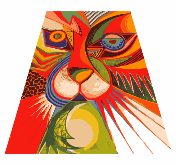 Colorful cat face animal mat - TenStickers