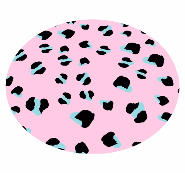 Pink Leopard Spots animal print rug - TenStickers