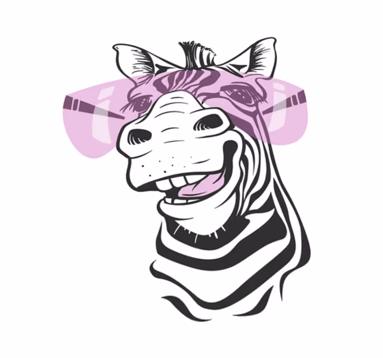 Smiling zebra face animal mat - TenStickers