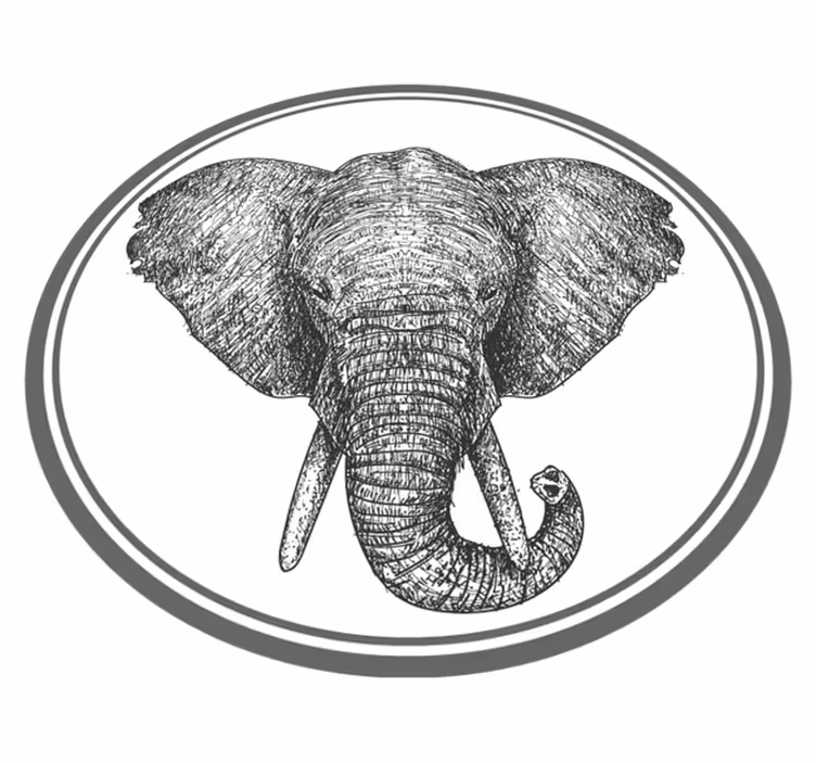 Grey elephant outline animal mat - TenStickers