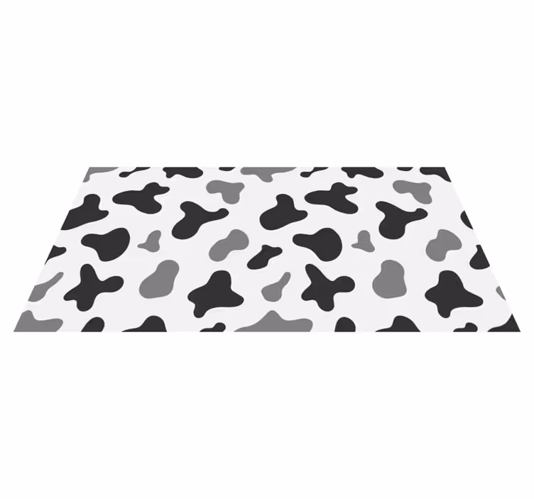 Gray cow spots animal print vinyl rug - TenStickers