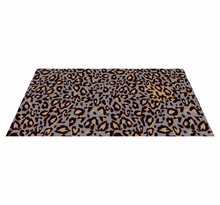 Grey leopard motif animal print rug - TenStickers