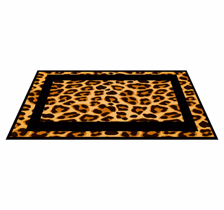 Rectangle leopard motif animal print rug - TenStickers