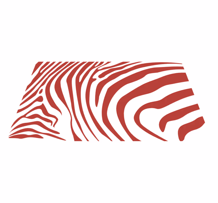 Red zebra stripes animal print vinyl rug - TenStickers