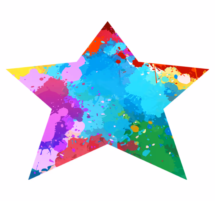 Star with colorful strokes kids rug - TenStickers
