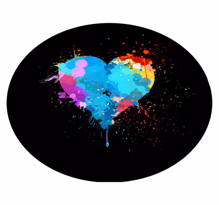 Colorful heart splash teenage bedroom rug - TenStickers