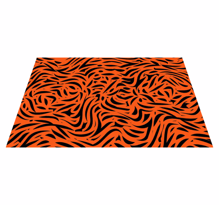 Dynamic Orange Pattern animal print rug - TenStickers