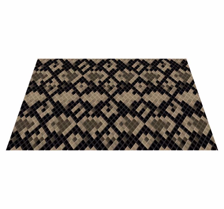 Black Geometric Pattern mosaic rug - TenStickers
