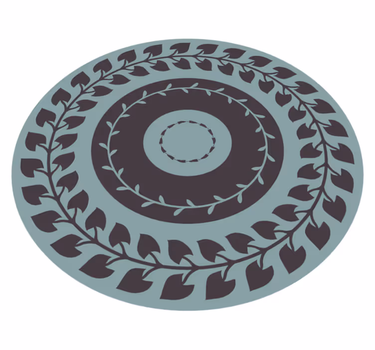 Leafy Circular Pattern nature rug - TenStickers