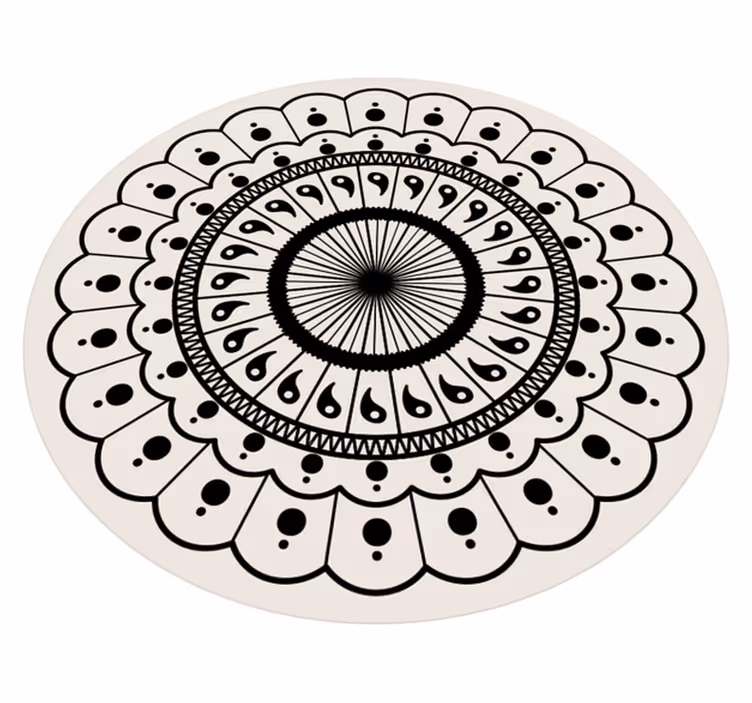 Intricate Circular Element mandala rug - TenStickers