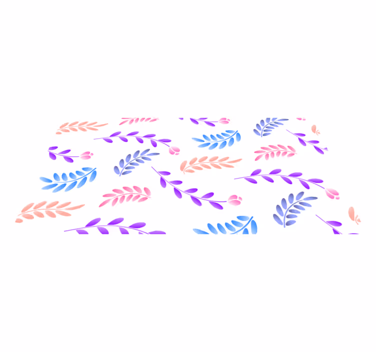 Botanical Leaf Element floral rug - TenStickers