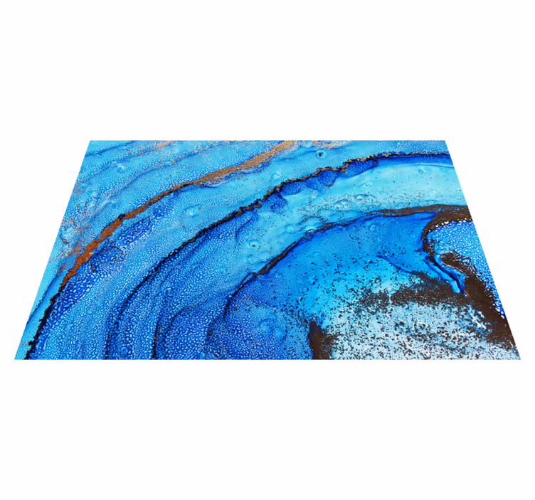 Ocean Wave Motif marble rug - TenStickers