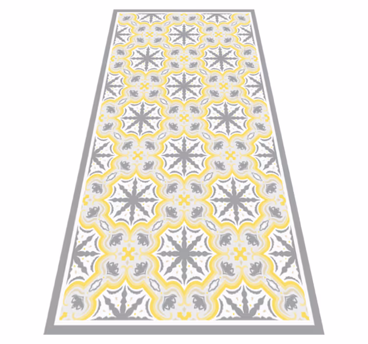 Gray and Yello Star Pattern kitchen mat - TenStickers