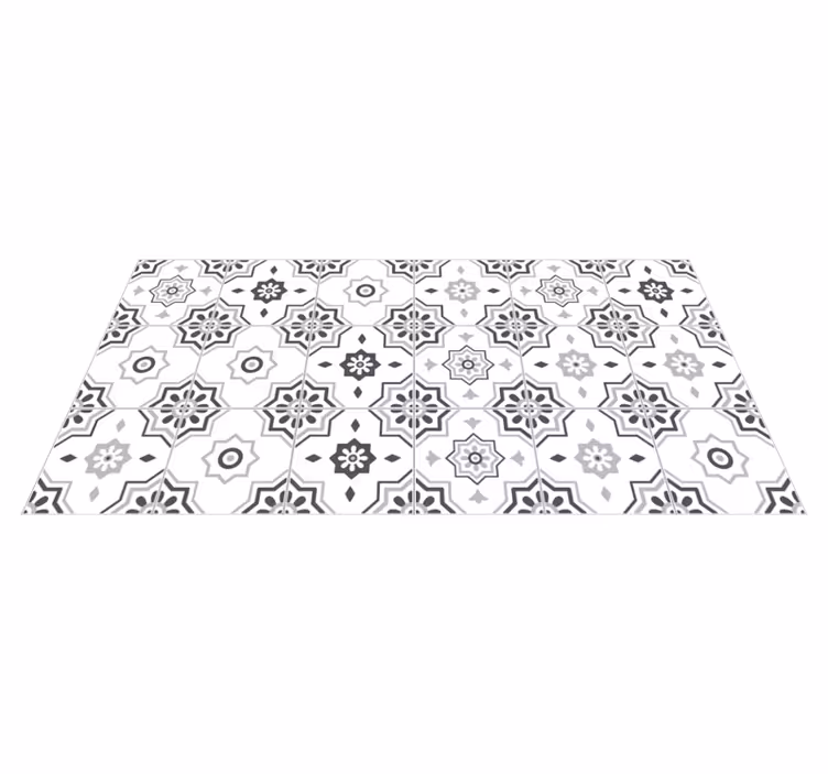 Gray pantone tile vinyl rug - TenStickers