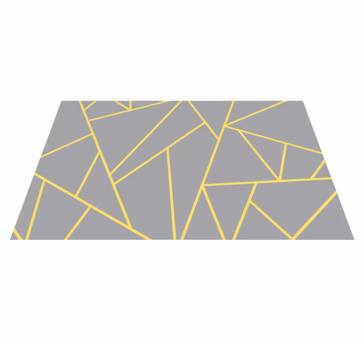 Modern yellow and gray geometric rug - TenStickers