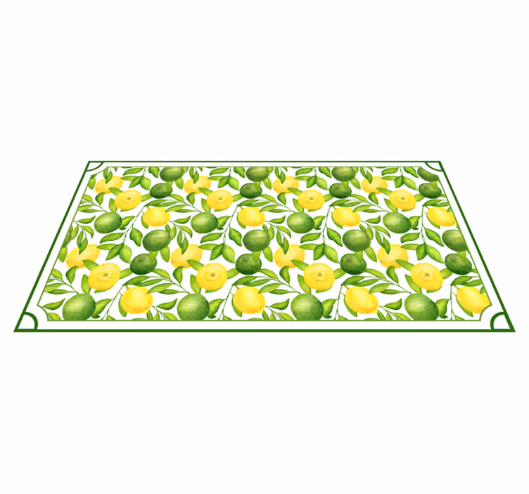 Citrus leaf pattern kitchen mat - TenStickers