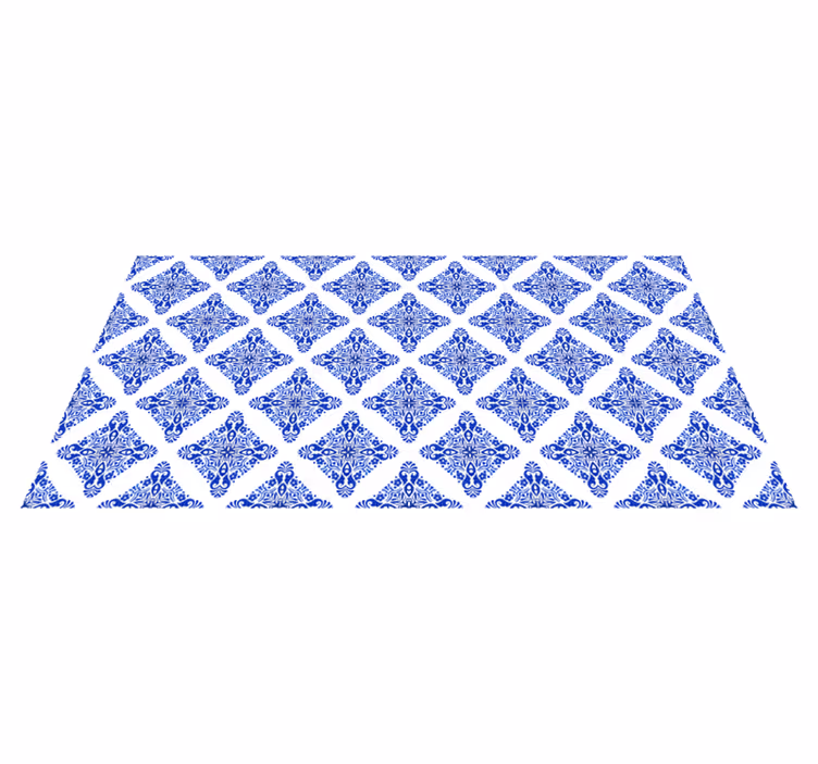 Patterned Blue tile carpet - TenStickers