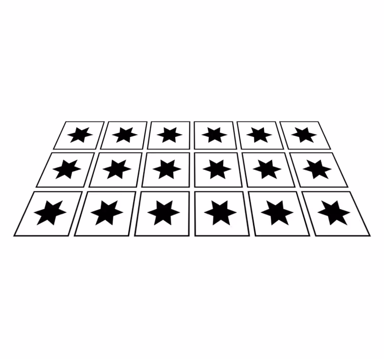 Black and white motif star rug - TenStickers