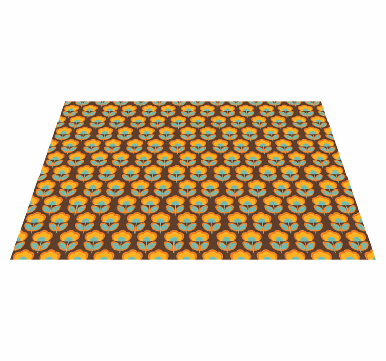 Vintage brown design floral rug - TenStickers