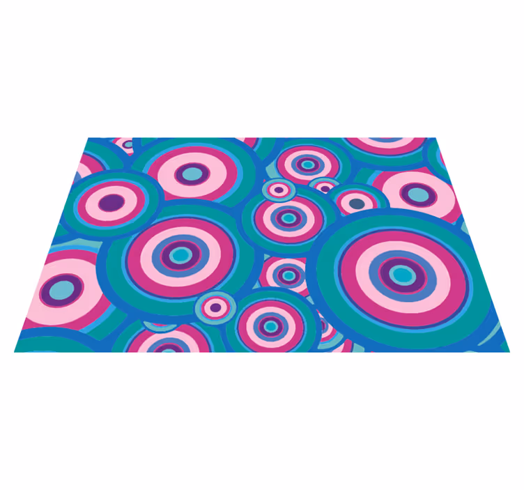 Colorful Circular Motifs geometric rug - TenStickers