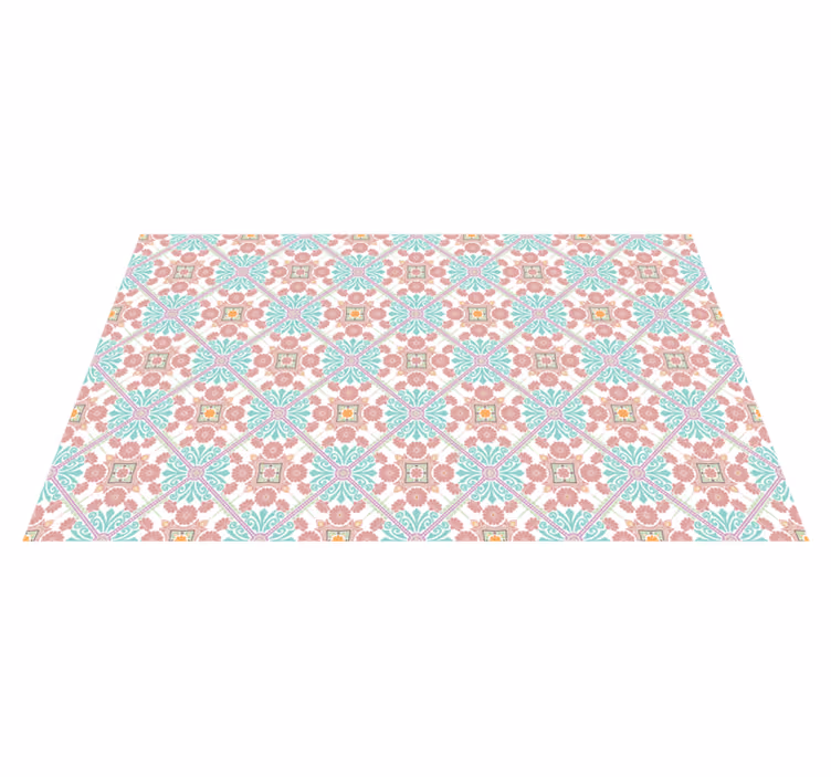 Colorful Ornamental Tiles mosaic rug - TenStickers