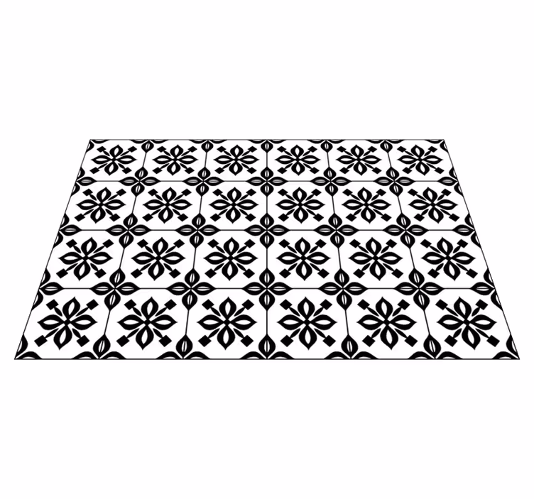 black and white mandala vinyl rug - TenStickers