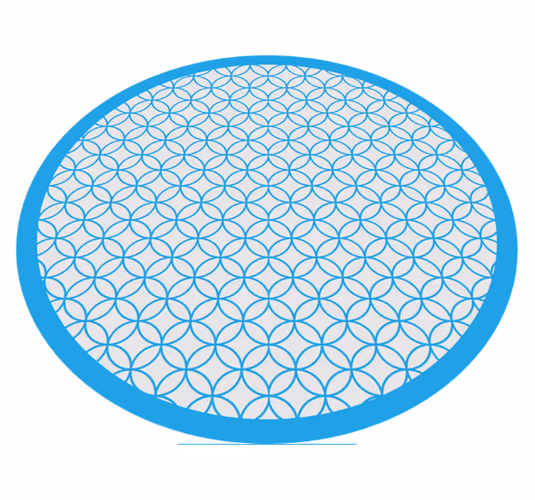 Circular blue elegant pattern geometric rug - TenStickers