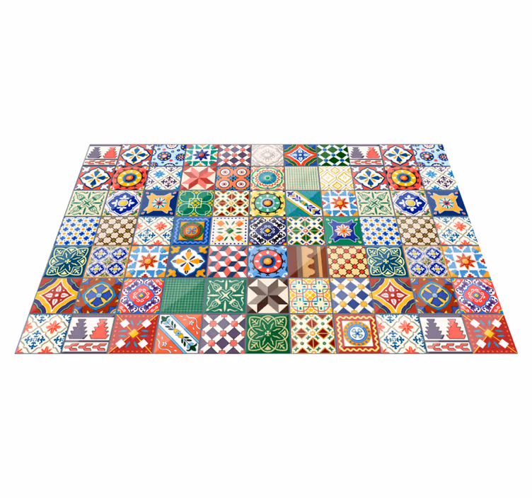 Green Mexican tiles carpet - TenStickers